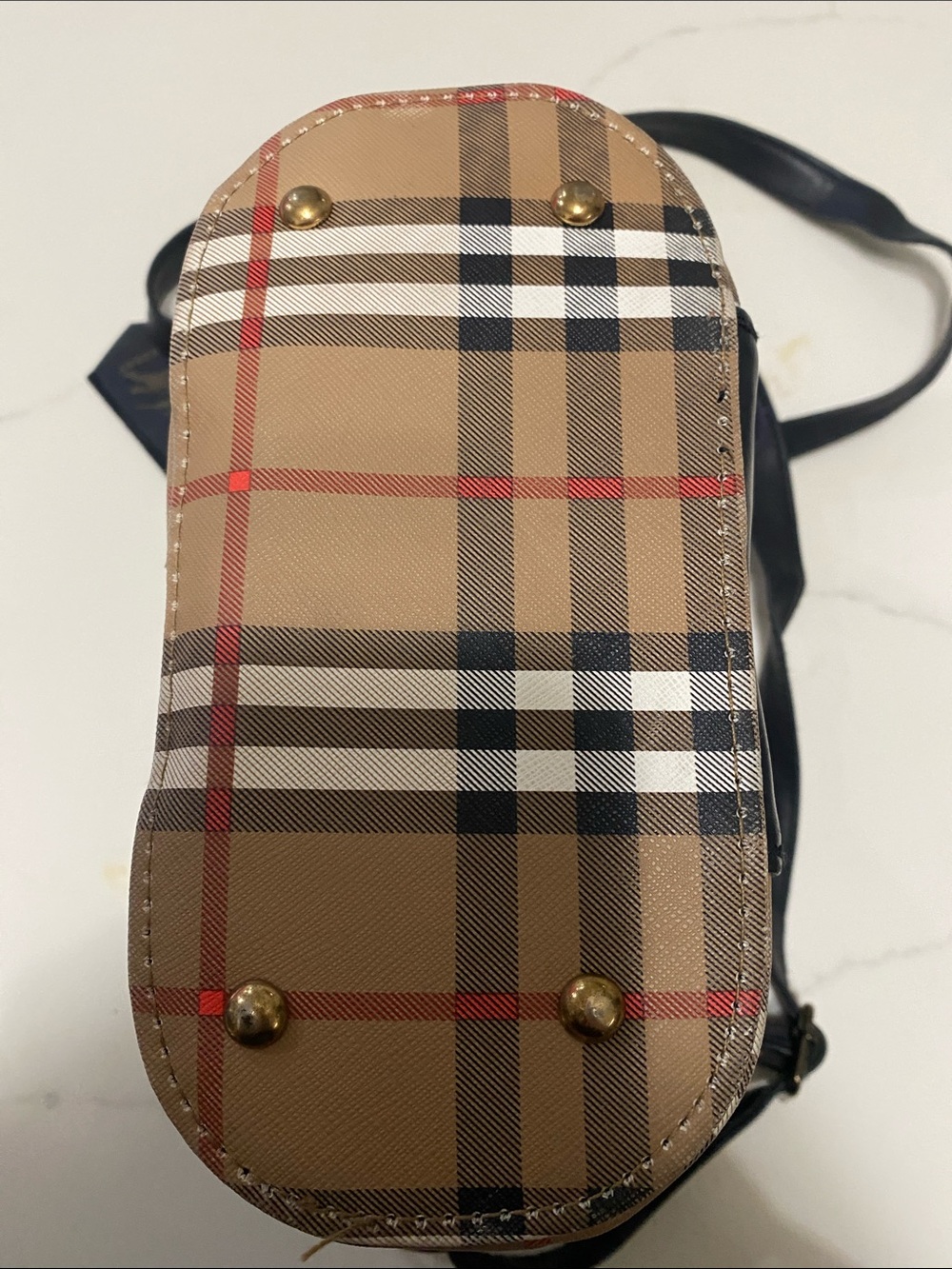 Plaid Crossbody Vanity Bag - Brown - Picture 5 of 9